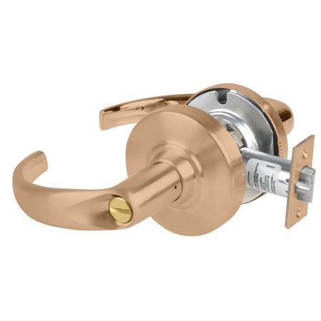 SCHLAGE Grade 2 Privacy Cylindrical Lock with Field Selectable Vandlgard, Sparta Lever, Non-Keyed, Satin Bro ALX40 SPA 612